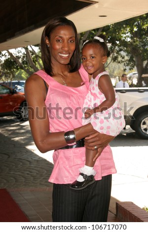 Lisa Leslie and daughter Lauren  at the Diamonds in the RAW Award Luncheon Honoring Hollywood Stuntwomen, Mountaingate Country Club, Los Angeles, CA. 10-19-08