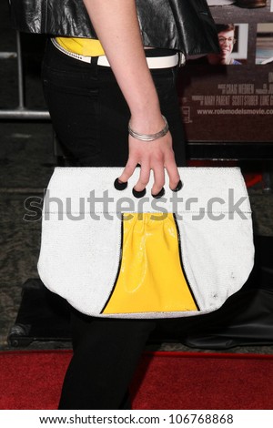 Leven Rambin\'s bag  at the World Premiere of \'Role Models\'. Mann\'s Village Theatre, Westwood, CA. 10-22-08