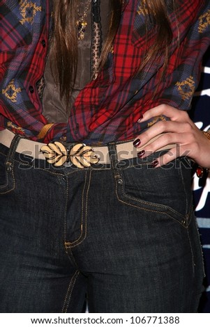 Daveigh Chase\'s belt  at the 2008 Breeders\' Cup Winners Circle Gala. Hollywood Palladium, Hollywood, CA. 10-23-08