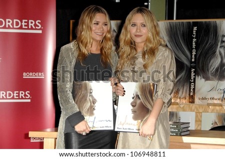 Mary-Kate Olsen and Ashley Olsen  at an in store appearance to sign copies of the new book \'Influence\'. Borders Books and Music, Westwood, CA. 11-12-08
