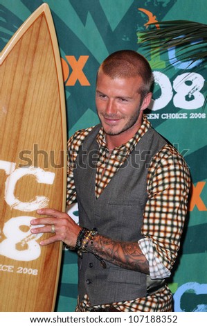 David Beckham  in the press room at the 2008 Teen Choice Awards. Gibson Amphitheater, Universal City, CA. 08-03-08