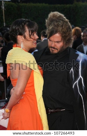 Tanya Haden and Jack Black  at the Los Angeles Premiere of \'Tropic Thunder\'. Mann\'s Village Theater, Westwood, CA. 08-11-08