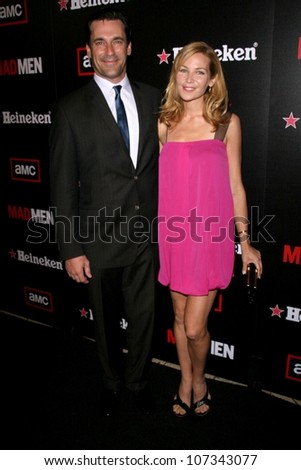 Jon Hamm and Jennifer Westfeldt  at the Wrap Party for Season 2 of \'Mad Men\'. Cicada, Los Angeles, CA. 08-23-08