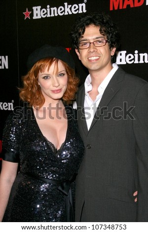 Christina Hendricks and Geoffrey Arend  at the Wrap Party for Season 2 of \'Mad Men\'. Cicada, Los Angeles, CA. 08-23-08