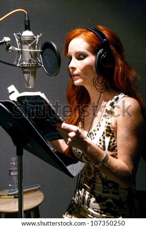 Phoebe Price  at a recording session for the book on tape of 