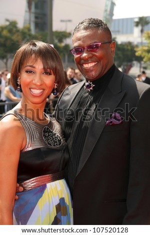 Keith David and Wife  At the 60th Primetime Creative Arts Emmy Awards Red Carpet. Nokia Live Theater, Los Angeles, CA. 09-13-08