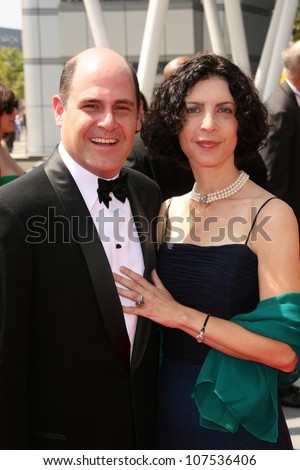 Matthew Weiner and Linda Weiner  At the 60th Primetime Creative Arts Emmy Awards Red Carpet. Nokia Live Theater, Los Angeles, CA. 09-13-08