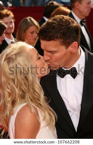 David Boreanaz and friend at the 60th Annual Primetime Emmy Awards Red Carpet. Nokia Theater, Los Angeles, CA. 09-21-08