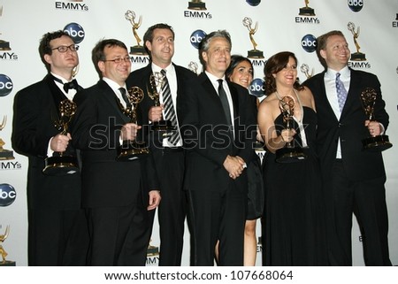 Jon Stewart  in the press room at the 60th Annual Primetime Emmy Awards. Nokia Theater, Los Angeles, CA. 09-21-08