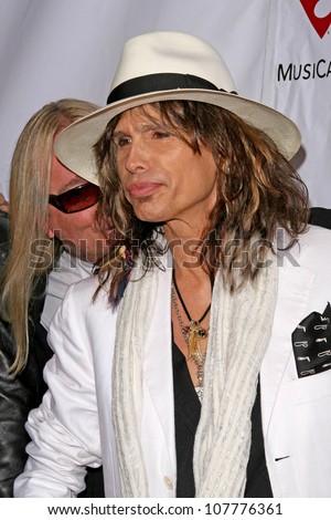 Robin Zander and Steven Tyler  at the 4th Annual MusiCares MAP Fund Benefit Concert. The Music Box, Hollywood, CA. 05-09-08