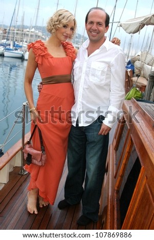 Alexandra Fulton and Max Gottlieb  at the Cedar Lane Yacht Party. Cedar Lane Yacht, Cannes, France. 05-18-08