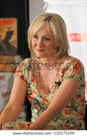 J.K. Rowling at a press conference to promote her \