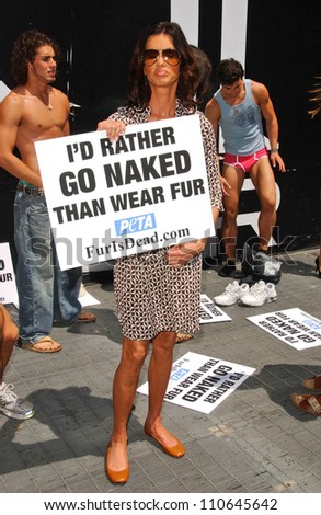 Janice Dickinson with the Janice Dickinson Modeling Agency showing their support for the PETA \