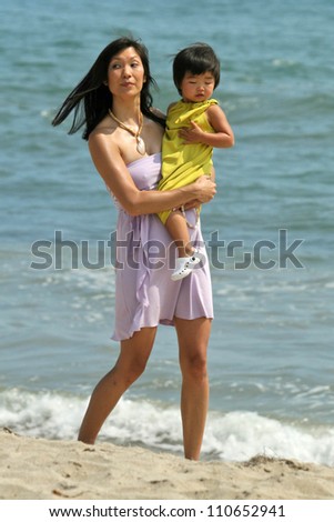 Jodi Fung and daughter at the Hot Moms Video Shoot for 