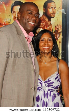 Magic Johnson and Cookie Johnson at the Los Angeles Premiere of \