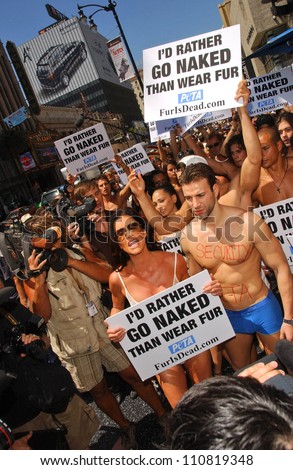 Janice Dickinson with the Janice Dickinson Modeling Agency showing their support for the PETA \