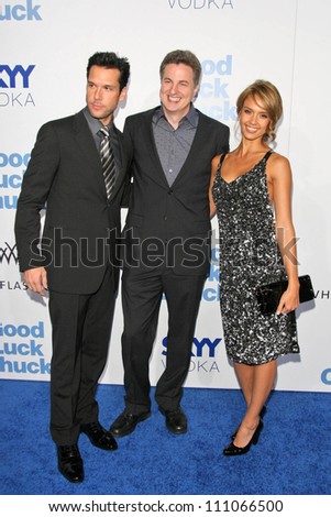 Dane Cook with Mark Helfrich and Jessica Alba at the Los Angeles Premiere of \