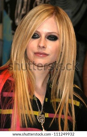 Avril Lavigne at an instore appearance to promote her new CD \