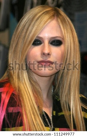 Avril Lavigne at an instore appearance to promote her new CD \