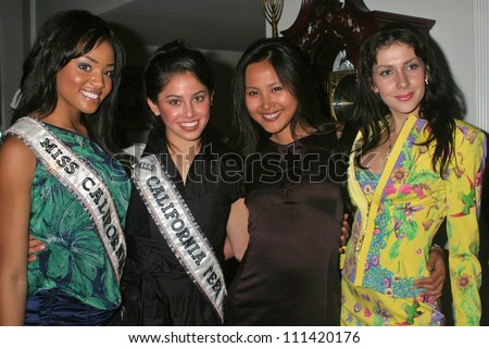 Megan Tandy and Kylee Lin with Ning Ning Zhang and guest at the Fashion TV 10th Anniversary Party. Private Estate, Beverly Hills, CA. 04-28-07