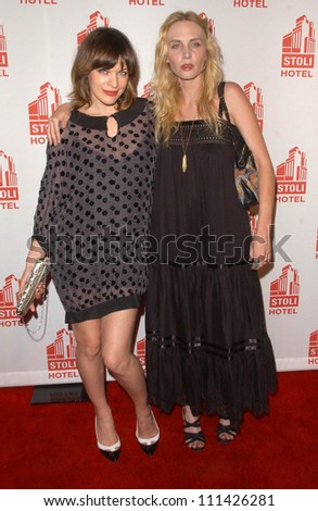 Milla Jovovich and Carmen Hawk  at the Los Angeles Debt of Jovovich-Hawk. Stoli Hotel, Hollywood, CA. 05-14-07