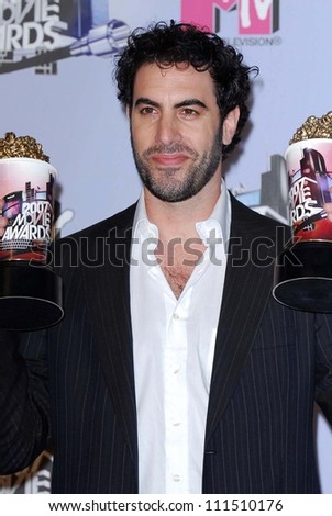 Sacha Baron Cohen in the press room at the 2007 MTV Movie Awards. Gibson Amphitheatre, Universal City, CA. 06-03-07