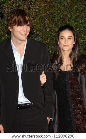 Ashton Kutcher and Demi Moore at Mentor LA\'s Promise Gala. Twentieth Century Fox Studios, Los Angeles, CA. 03-22-07