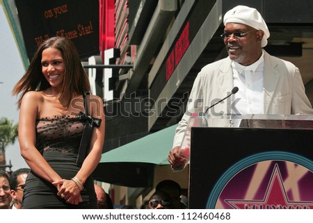 Halle Berry and Samuel Jackson at the ceremony honoring Halle Berry with the 2,333rd star on the Hollywood Walk of Fame. Hollywood Boulevard, Hollywood, CA. 04-03-07