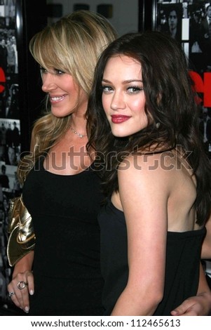 Haylie Duff and Hilary Duff at the premiere of 