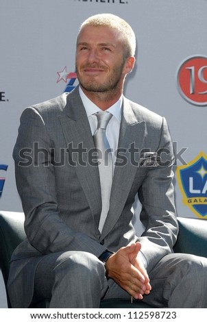 David Beckham at the press conference to introduce David Beckham as the newest member of the Los Angeles Galaxy. Home Depot Center, Carson, CA. 07-13-07