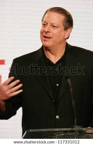 Al Gore at a press conference to Announce the Global Climate Crisis Campaign Concert \