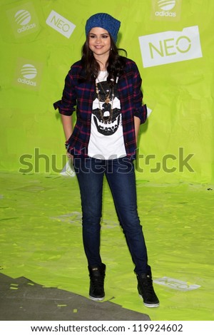 Selena Gomez attends the launch for the Adidas NEO clothing label, Private Location, Los Angeles, CA 11-20-12
