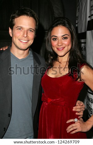 HOLLYWOOD - DECEMBER 07: Scott Wolf and Camille Guaty at Howard Fine\'s Ball of Fire December 07, 2006 in Boardners, Hollywood, CA.