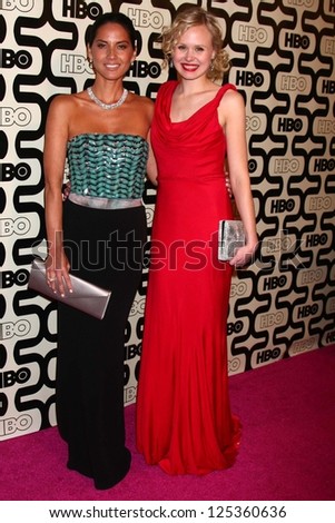 Olivia Munn, Alison Pill at HBO's Official Golden Globe Award After Party, Beverly Hilton Hotel, Beverly Hills, CA 01-13-13