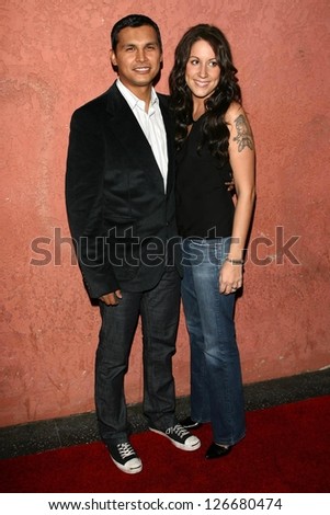 Adam Beach and wife Tara at the Hollywood Life Magazine\'s Breakthrough of the Year Awards. Music Box, Hollywood, California. December 10, 2006.