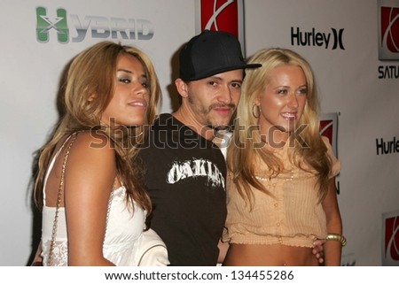 HOLLYWOOD - AUGUST 02: Clifton Collins Jr. and friends at Saturn\'s X-Games 12 Party at 6820 Hollywood Blvd on August 02, 2006 in Hollywood, CA.