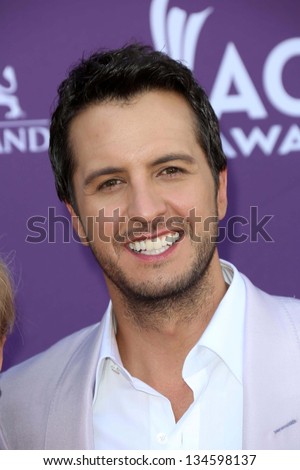 Luke Bryan at the 48th Annual Academy Of Country Music Awards Arrivals, MGM Grand Garden Arena, Las Vegas, NV 04-07-13
