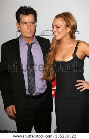 Charlie Sheen, Lindsay Lohan at the \