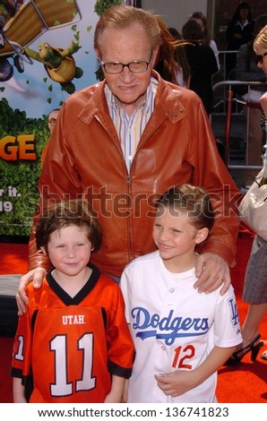 WESTWOOD - APRIL 30: Larry King and family at the Los Angeles Premiere of \