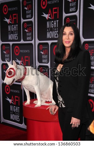 Cher and Target dog at AFI Night At The Movies, Arclight, Hollywood, CA 04-24-13