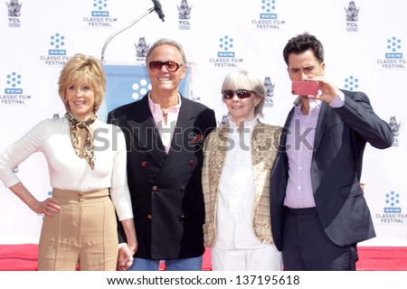 Jane Fonda, Peter Fonda, Shirlee Mae Adams, Troy Garity at the Jane Fonda Hand And Foot Print Ceremony as part of the 2013 TCM Classic Film Festival, TCL Chinese Theater, Hollywood, CA 04-27-13