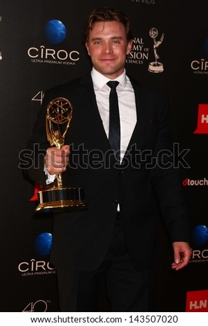 Billy Miller in the 40th Annual Daytime Emmy Awards Press Room, Beverly Hilton, Beverly Hills, CA 06-16-13