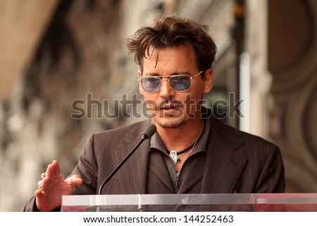 Johnny Depp at the Jerry Bruckheimer Star on the Hollywood Walk of Fame ceremony, Hollywood, CA 06-24-13
