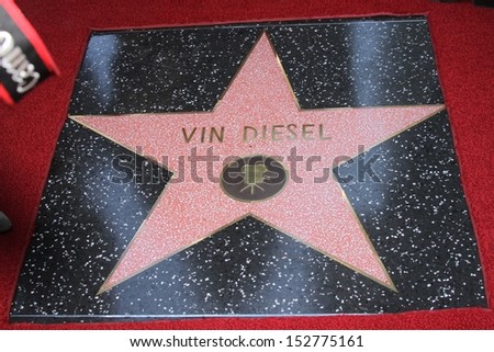 Vin Diesel`s star at the Vin Diesel Star on the Hollywood Walk of Fame Ceremony, Hollywood, CA 08-26-13
