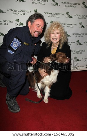 Loretta Swit with the members of the Search Dog Foundation at Actors and Others for Animals Celebrates \