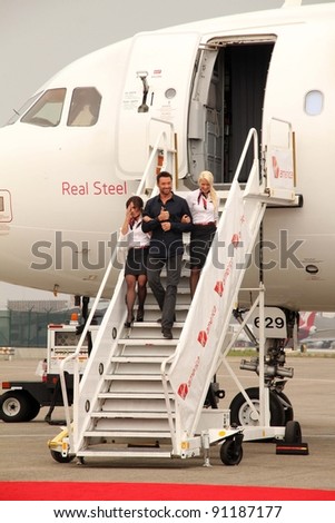 Hugh Jackman at the Virgin America Unveiling of the 