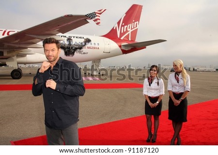 Hugh Jackman at the Virgin America Unveiling of the \