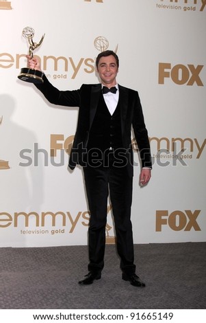 Jim Parsons at the 63rd Primetime Emmy Awards Press Room, Nokia Theatre, Los Angeles, CA 09-18-11