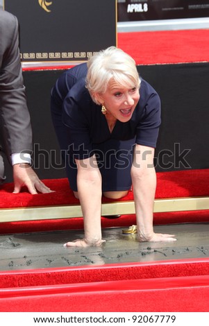 Helen Mirren at the Helen Mirren Hand and Foot Print Ceremony, Chinese Theater, Hollywood, CA. 03-28-11