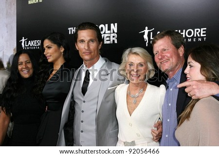 Matthew McConaughey and Camila Alves with His Mother Mary Kathle  at \